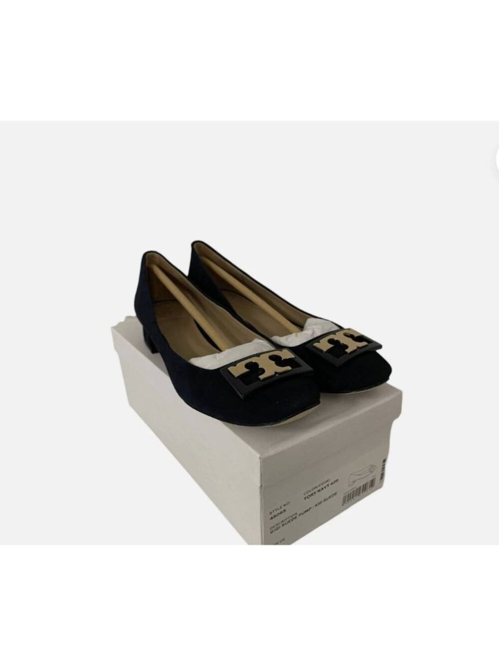 Tory Burch Gigi Suede Pump Women's Shoes Navy Blue Size 5.5 45065 NWB